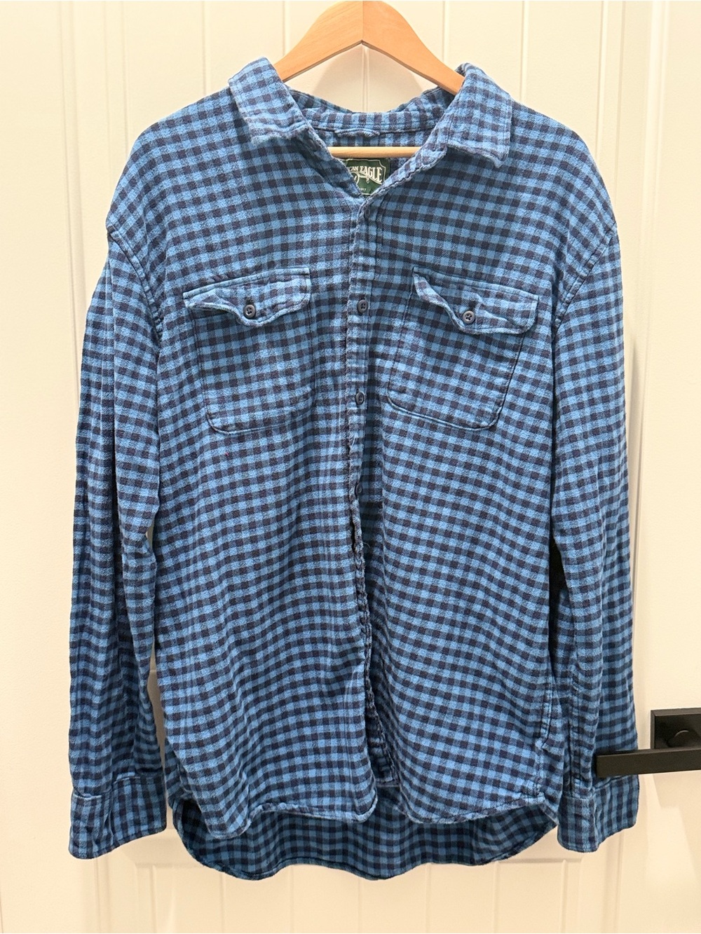 American Eagle Outfitters Blue & Navy Check Shirt Jacket